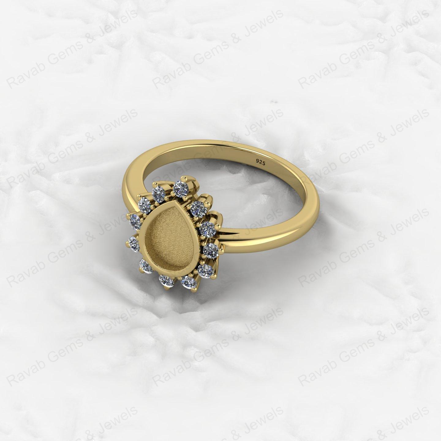 Top Quality 925 Sterling Silver 6x8mm Shape Semi Mount Blank Setting Ring Good for Resin & Ashes Work Keepsake Fine Jewelry