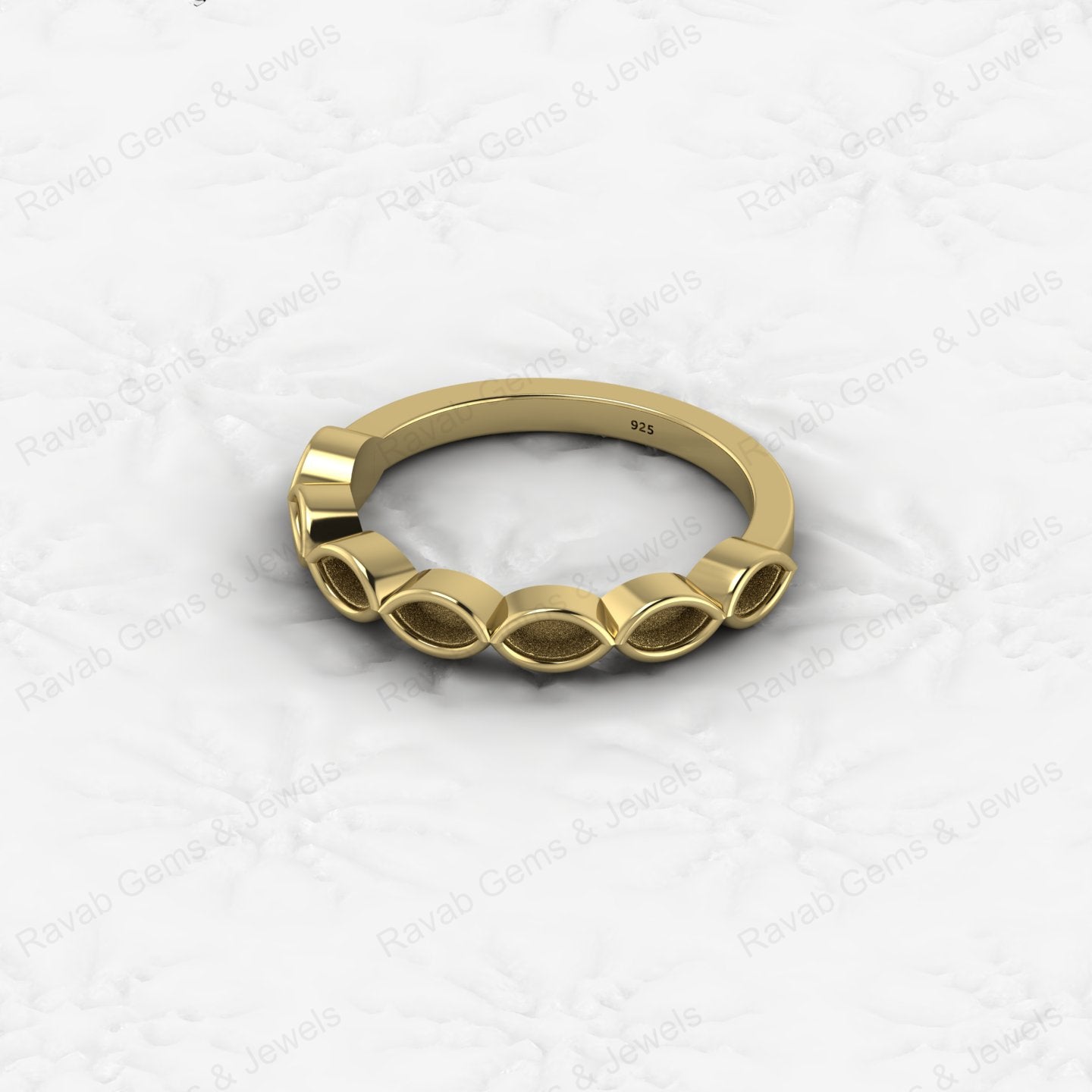Best Quality Genuine 925 Sterling Silver 2x4mm Marquise Semi Mount Blank Setting Ring for Breastmilk & Keepsake Fine Jewelry