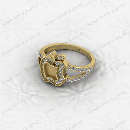 925 Silver Round 8mm Semi Mount Blank Setting Ring for Gemstone Ashes & Resin Findings & Wedding Gift Jewelry