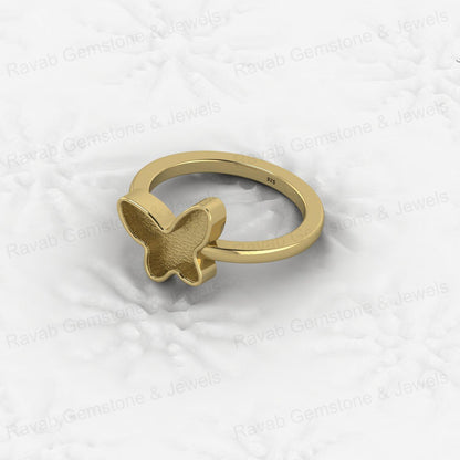 Superb Quality 925 Sterling Silver 11x13mm Fancy Semi Mount Blank Set Butterfly Ring for Breastmilk Keepsake Charming Jewelry