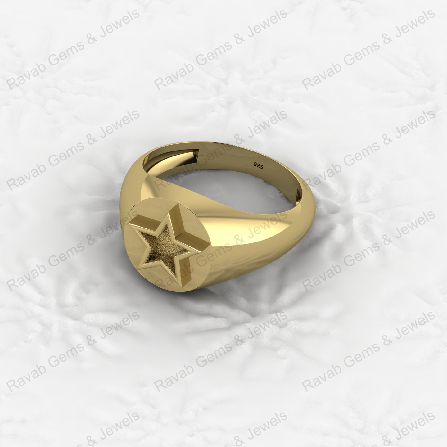 Genuine 925 Sterling Silver Star of David Semi Mount Signet Ring DIY Bezel Setting for Ashes Resin Breastmilk Keepsake Jewelry