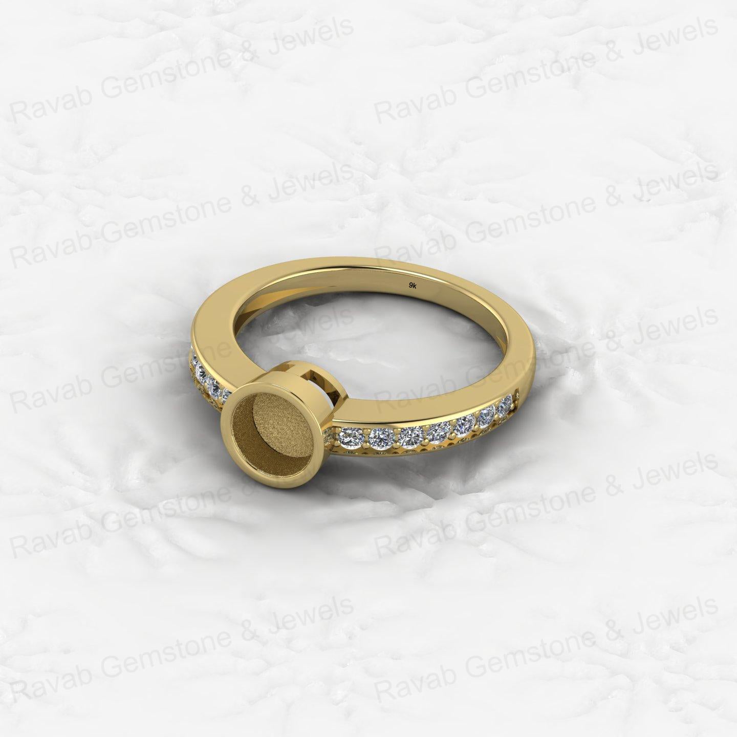 New Arrival 925 Silver 6mm CZ 1.80 Semi Mount Blank Setting Cocktail Band Ring Breastmilk Keepsake Jewelry Findings Components