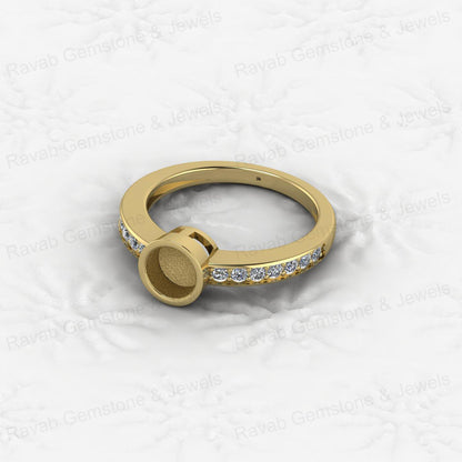 New Arrival 925 Silver 6mm CZ 1.80 Semi Mount Blank Setting Cocktail Band Ring Breastmilk Keepsake Jewelry Findings Components
