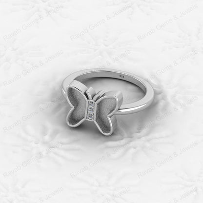 Best Quality 925 Sterling Silver 8mm Heart Butterfly Design Semi Mount Blank Setting Keepsake Resin Findings Jewelry Component