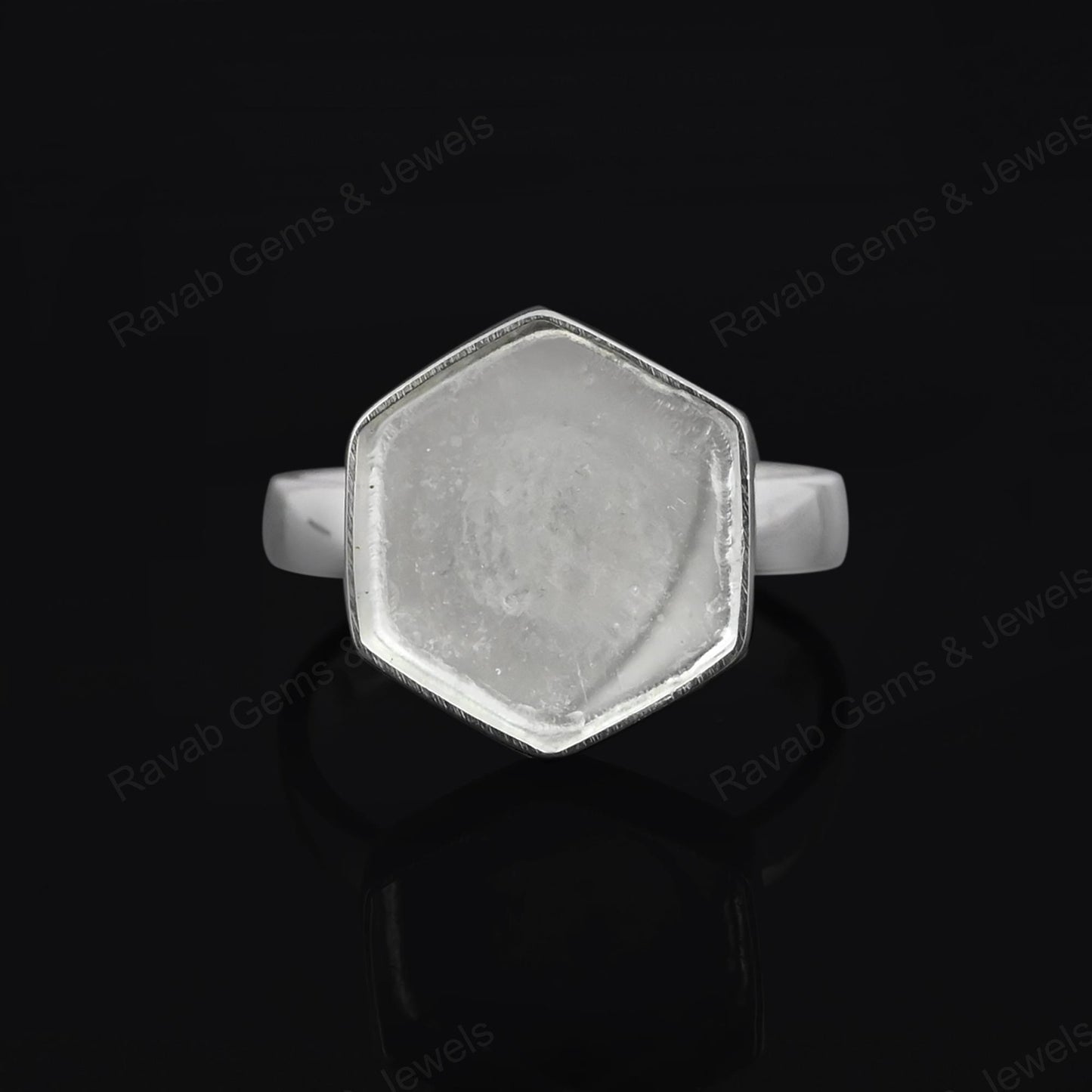 Solid 925 Sterling Silver Hexagon Shape 10mm Bezel Setting Semi-Mount Blank Setting Ring Good For Resin & Ashes Work DIY Jewelry