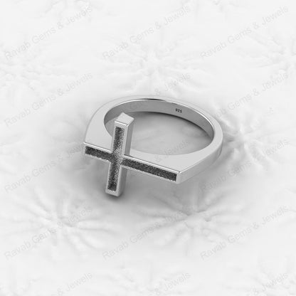 Best Quality 925 Sterling Silver Holy Cross Semi Mount Blank Setting Ring Good for Gemstone Findings & Components Fine Jewelry