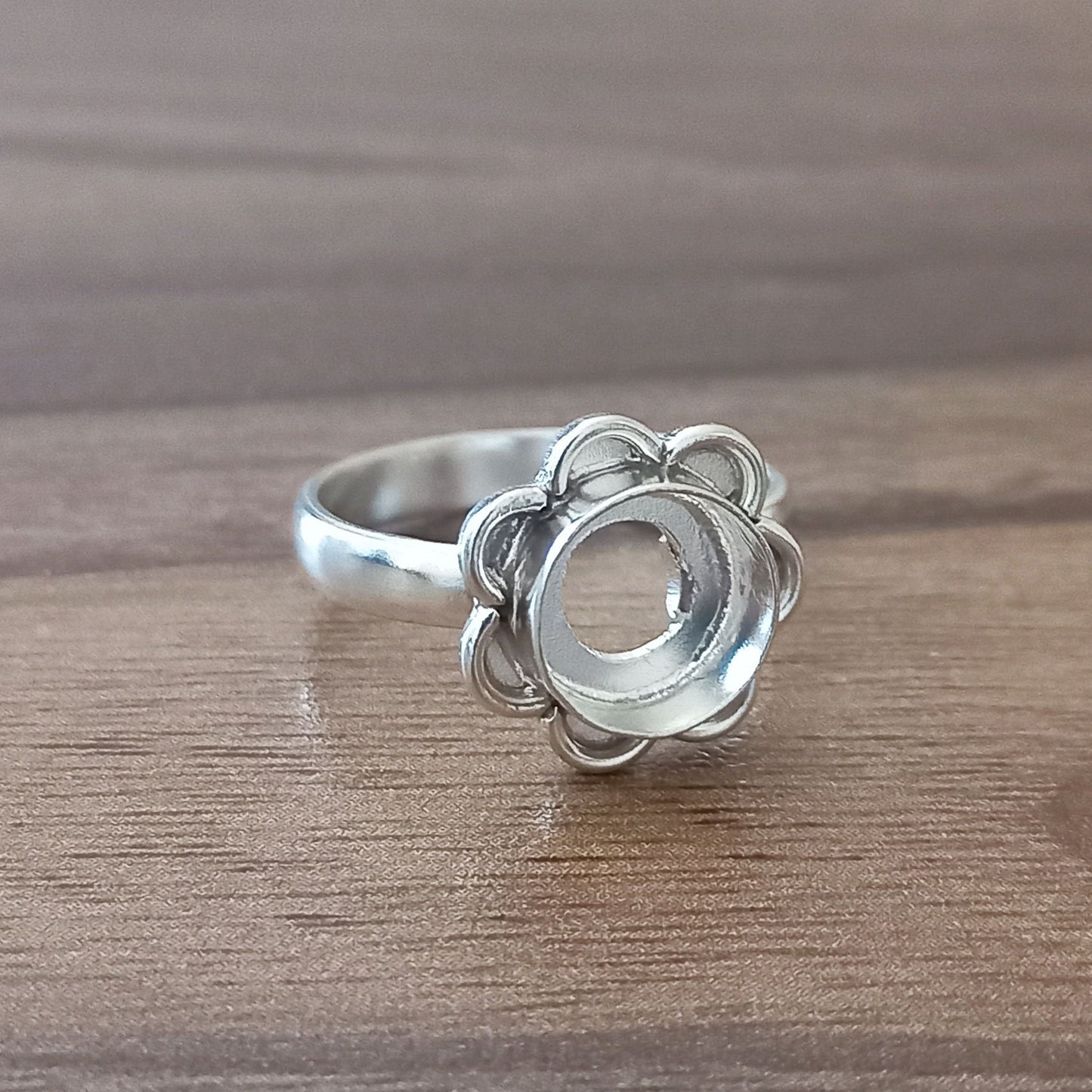 Genuine 925 Sterling Silver 10MM Round Shape Semi-Mount Blank Setting Good For Ashes & Resin Fill Keepsake DIY Fine Jewelry