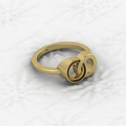 Awesome Quality 925 Silver Unique Double Circle Semi Mount Blank Setting Infinity Design Ring for Breastmilk Keepsake Jewelry