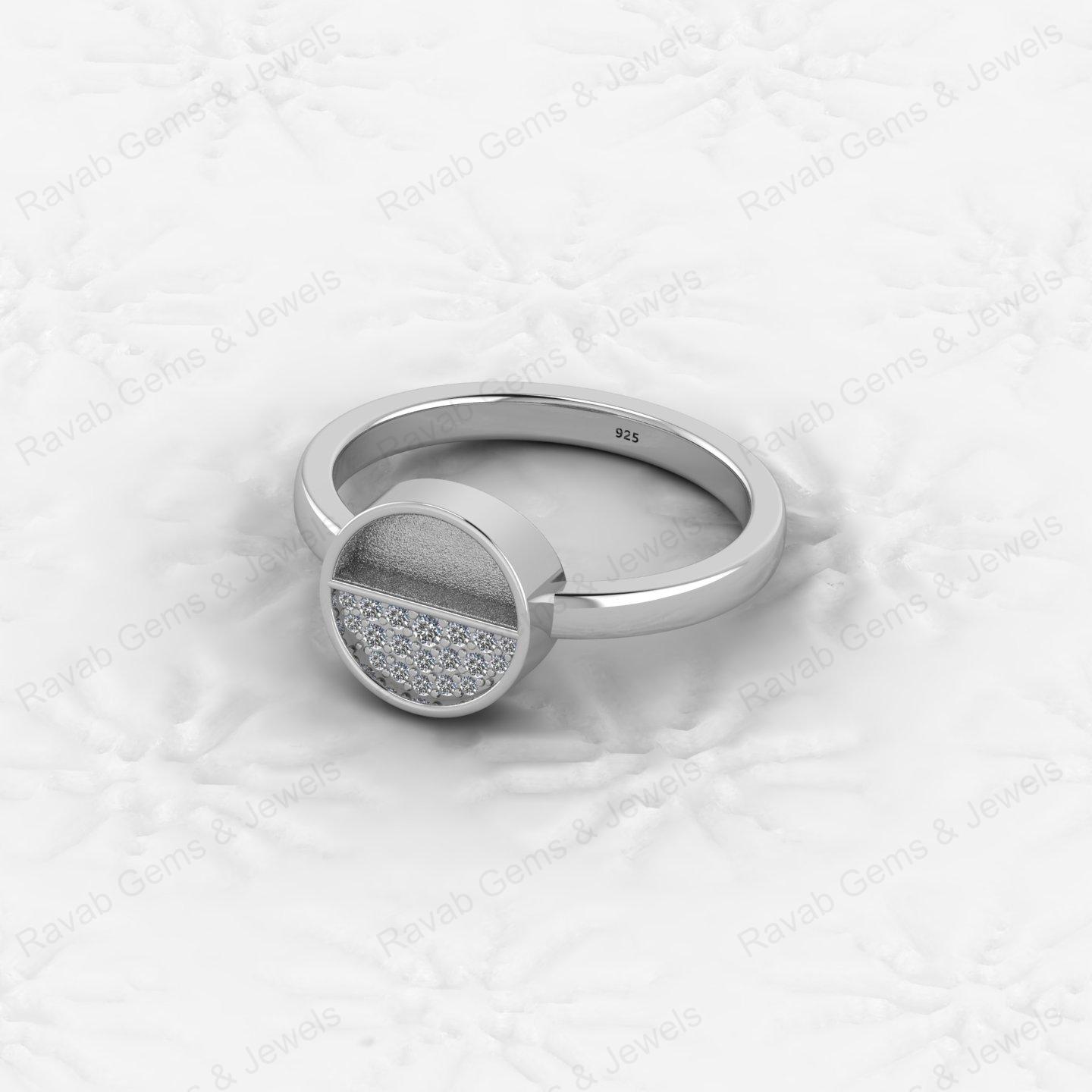 High Quality Genuine Silver Jewelry Components Half Round Semi Mount Blank Setting Ring Ornament for Women