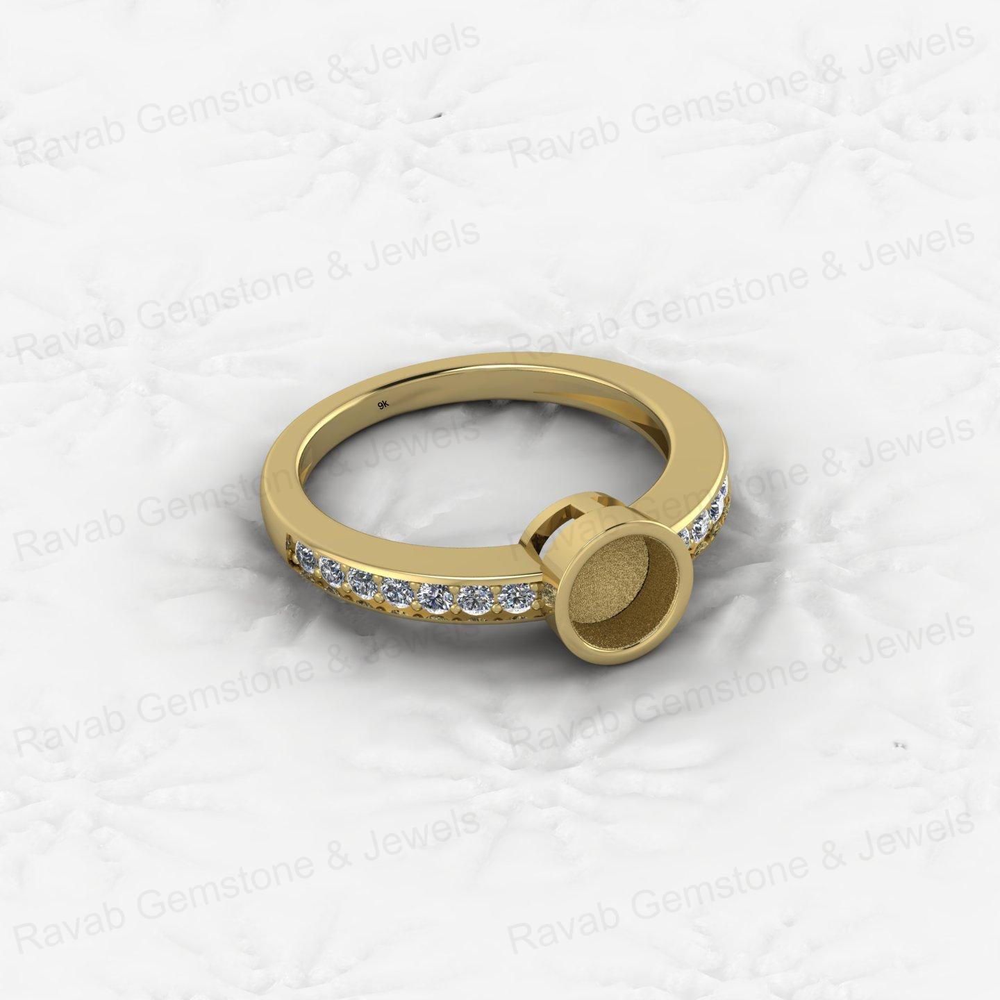 New Arrival 925 Silver 6mm CZ 1.80 Semi Mount Blank Setting Cocktail Band Ring Breastmilk Keepsake Jewelry Findings Components