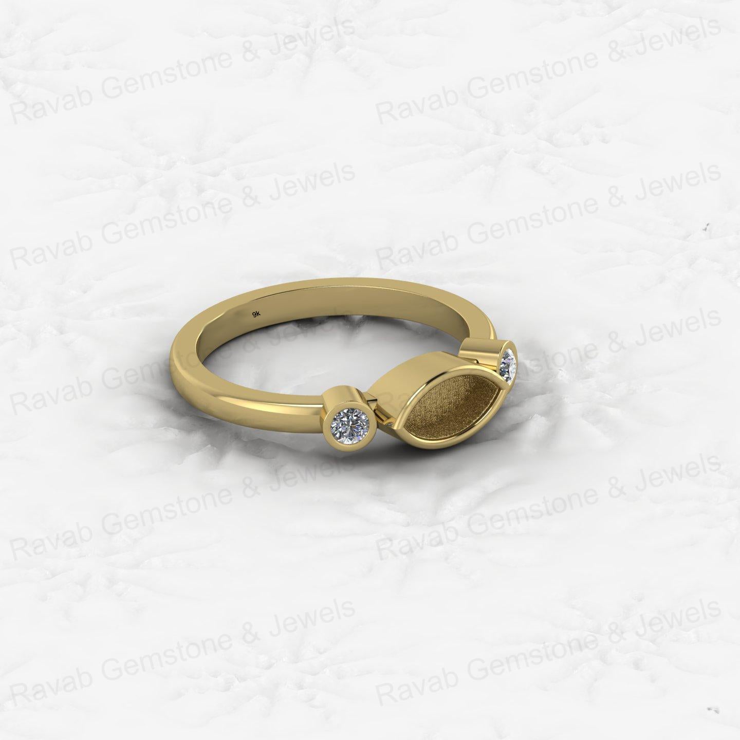 Summer Sale 925 Silver 2x4mm Marquise With CZ 2mm Semi Mount Blank Dainty Ring for Breastmilk Keepsake Fine Jewelry for Women