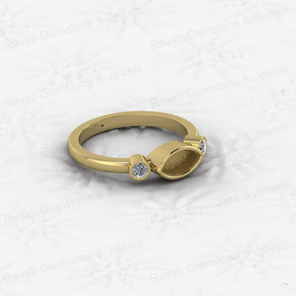 Summer Sale 925 Silver 2x4mm Marquise With CZ 2mm Semi Mount Blank Dainty Ring for Breastmilk Keepsake Fine Jewelry for Women