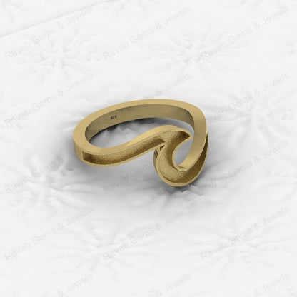 Genuine Solid 925 Sterling Ocean Wave Design Semi Mount Blank Setting Ring Good for Resin & Ashes Work Keepsake DIY Jewelry