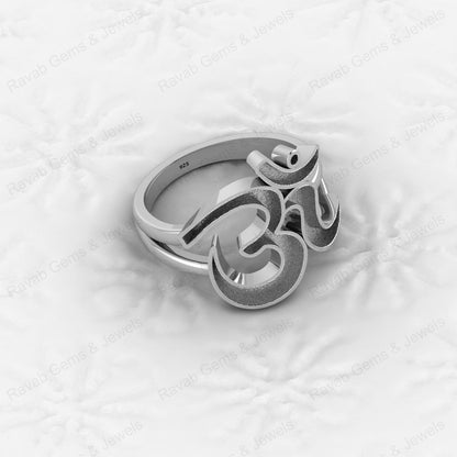 Genuine 925 Silver Indian Lord Shiva Symbol Semi Mount Blank Setting Ring Good for Resin & Ashes Work Keepsake DIY Jewelry