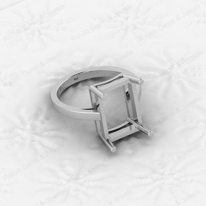 High Quality Genuine 925 Silver 10x14mm Rectangle Shape 4 Prong Settings Good for Gemstone Keepsake Memorial Crafts DIY Jewelry