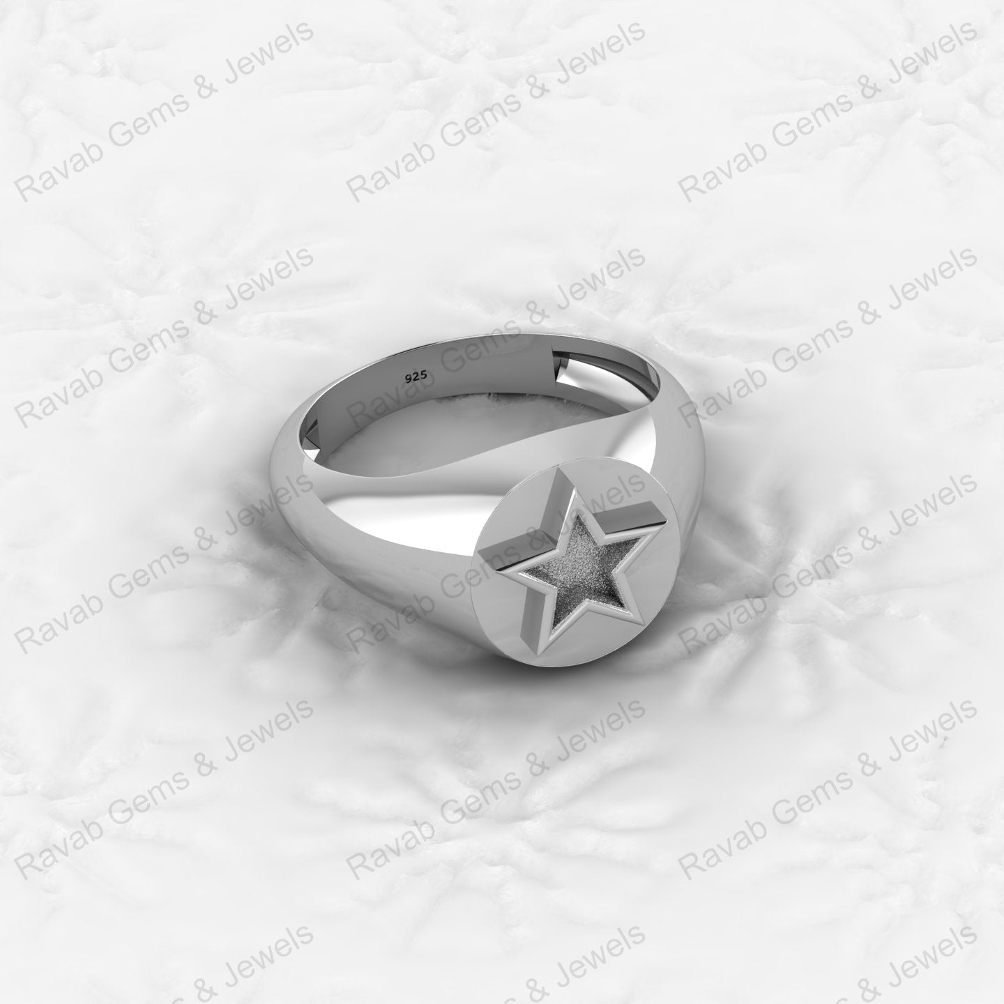 Genuine 925 Sterling Silver Star of David Semi Mount Signet Ring DIY Bezel Setting for Ashes Resin Breastmilk Keepsake Jewelry