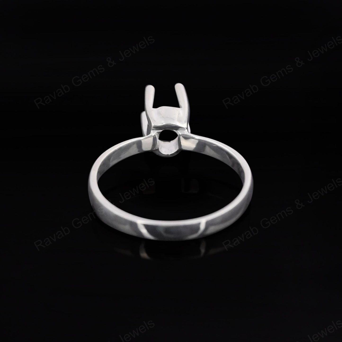 Superb Genuine 925 Sterling Silver 4 Prong Setting 4x8mm Oval Shape Semi-Mount Blank Setting Ring For Women Keepsake Jewelry