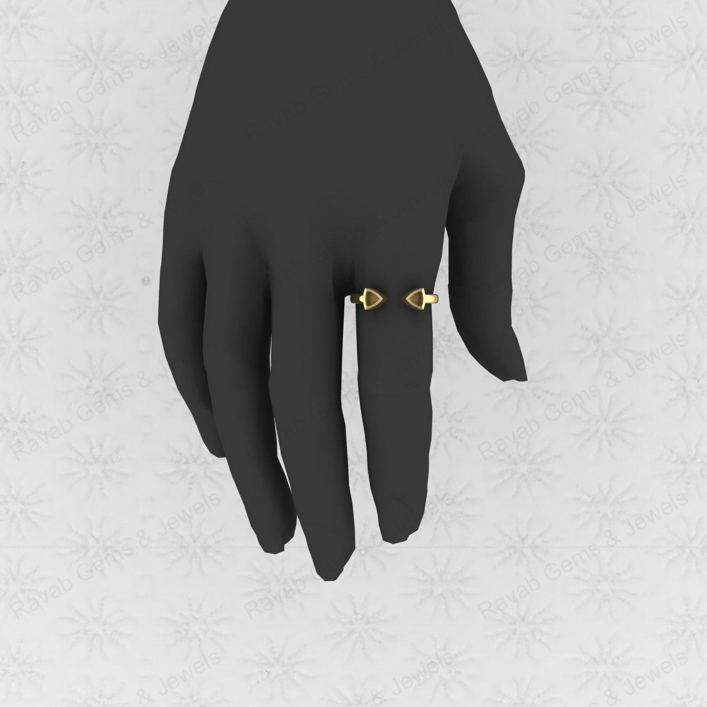 High Quality Genuine 925 Sterling Silver 5mm Trillion Black Setting Ring Handmade Ashes Resin Work Jewelry Finding