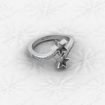 925 Sterling Silver Best Quality Star Design Ring Genuine Semi Mount Blank Setting With Gemstone Jewelry Findings & Components
