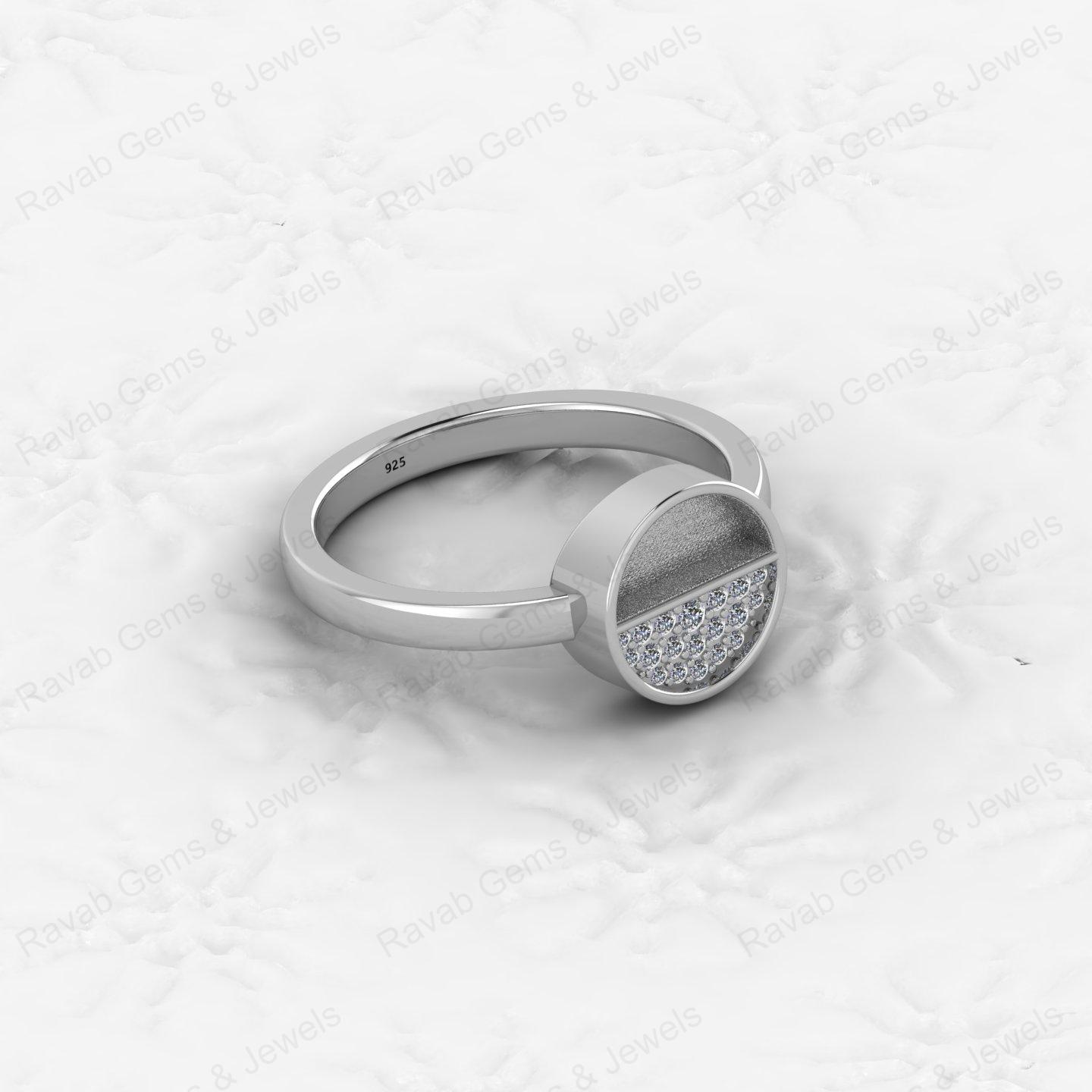 High Quality Genuine Silver Jewelry Components Half Round Semi Mount Blank Setting Ring Ornament for Women