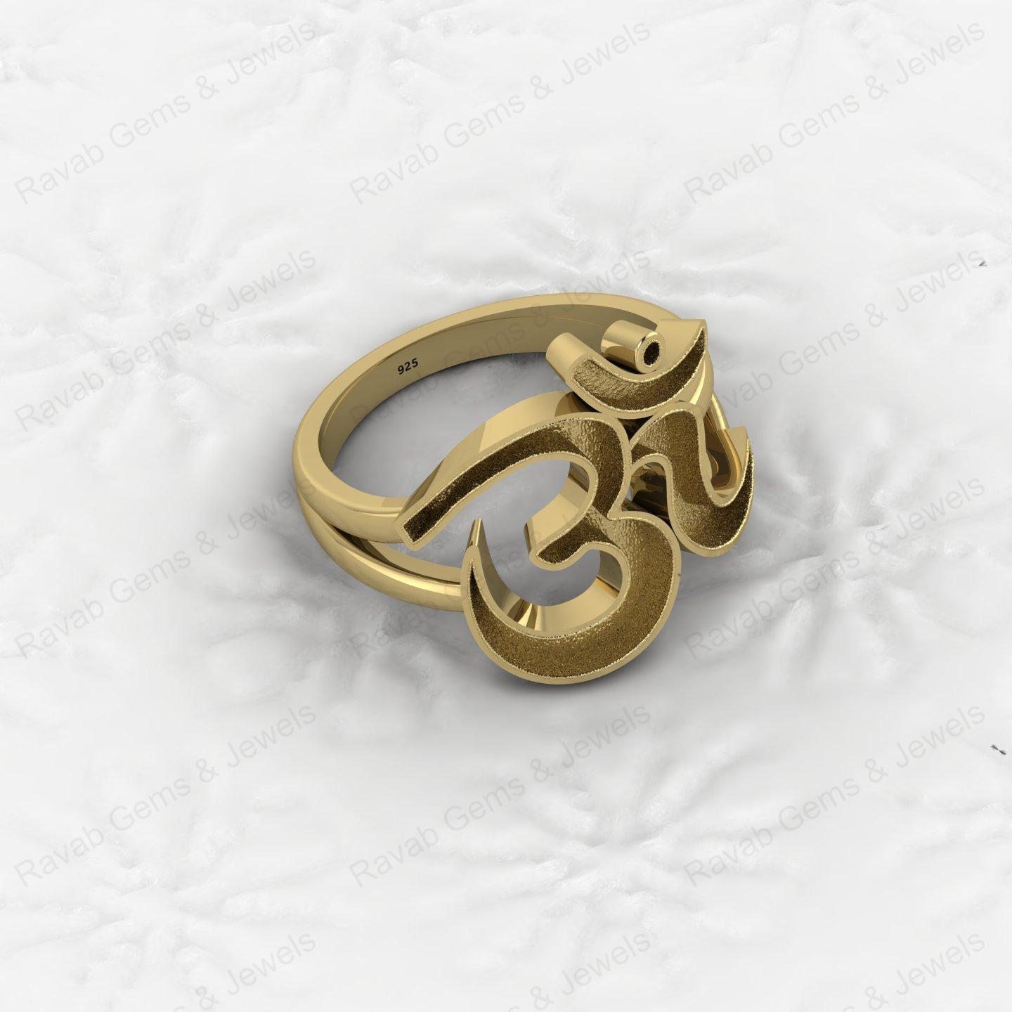 Genuine 925 Silver Indian Lord Shiva Symbol Semi Mount Blank Setting Ring Good for Resin & Ashes Work Keepsake DIY Jewelry