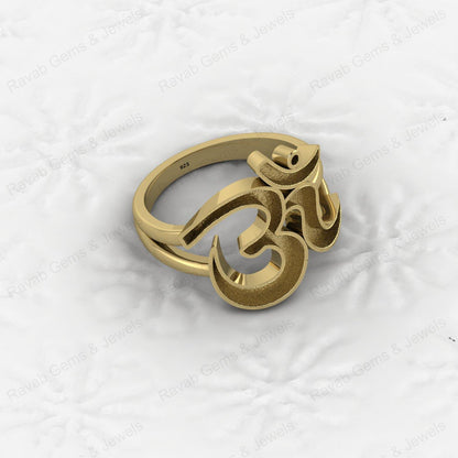 Genuine 925 Silver Indian Lord Shiva Symbol Semi Mount Blank Setting Ring Good for Resin & Ashes Work Keepsake DIY Jewelry