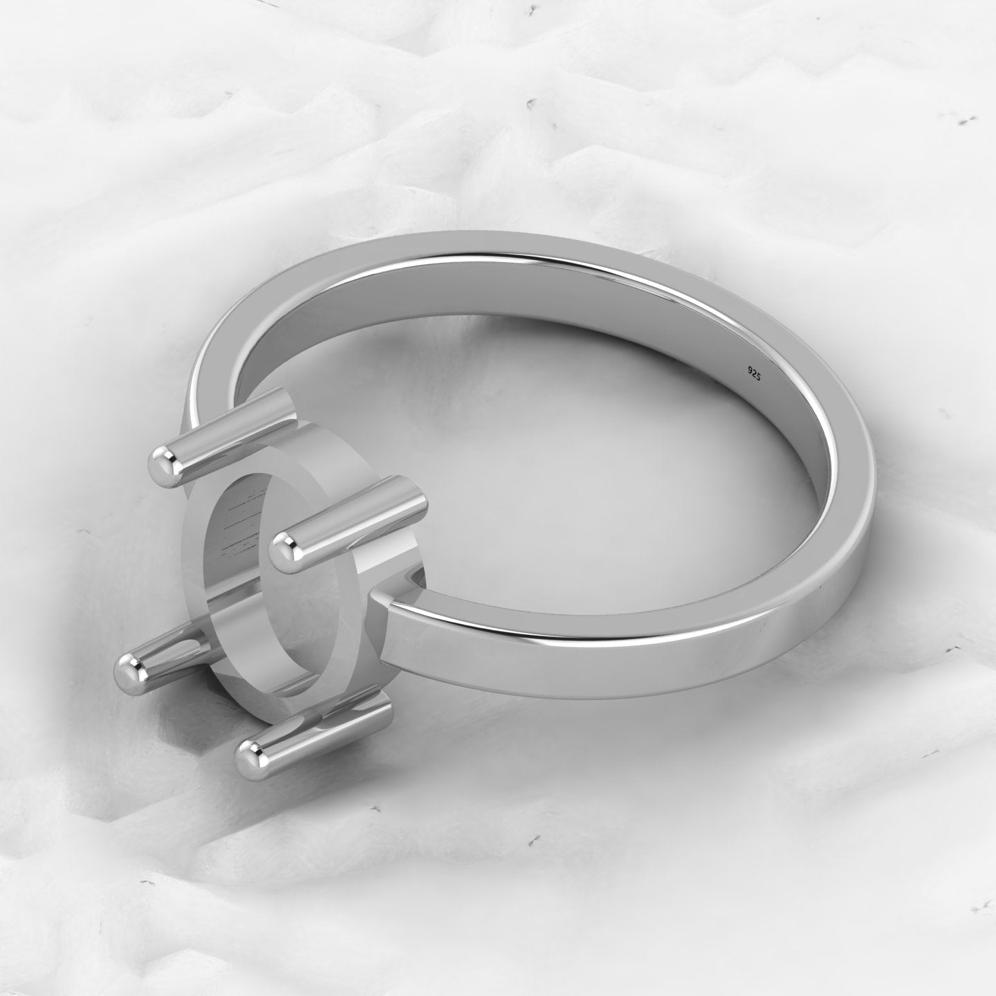 Genuine 925 Solid Sterling Silver 8x10mm Semi Mount Blank Setting Band Ring for Breastmilk & Keepsake Resin Ceramic Jewelry
