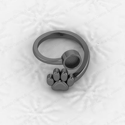 Best Quality 925 Silver Dog Foot Design 6mm Semi Mount Blank Setting Ring for Gemstone Ashes & Resin Jewelry Findings & Jewelry