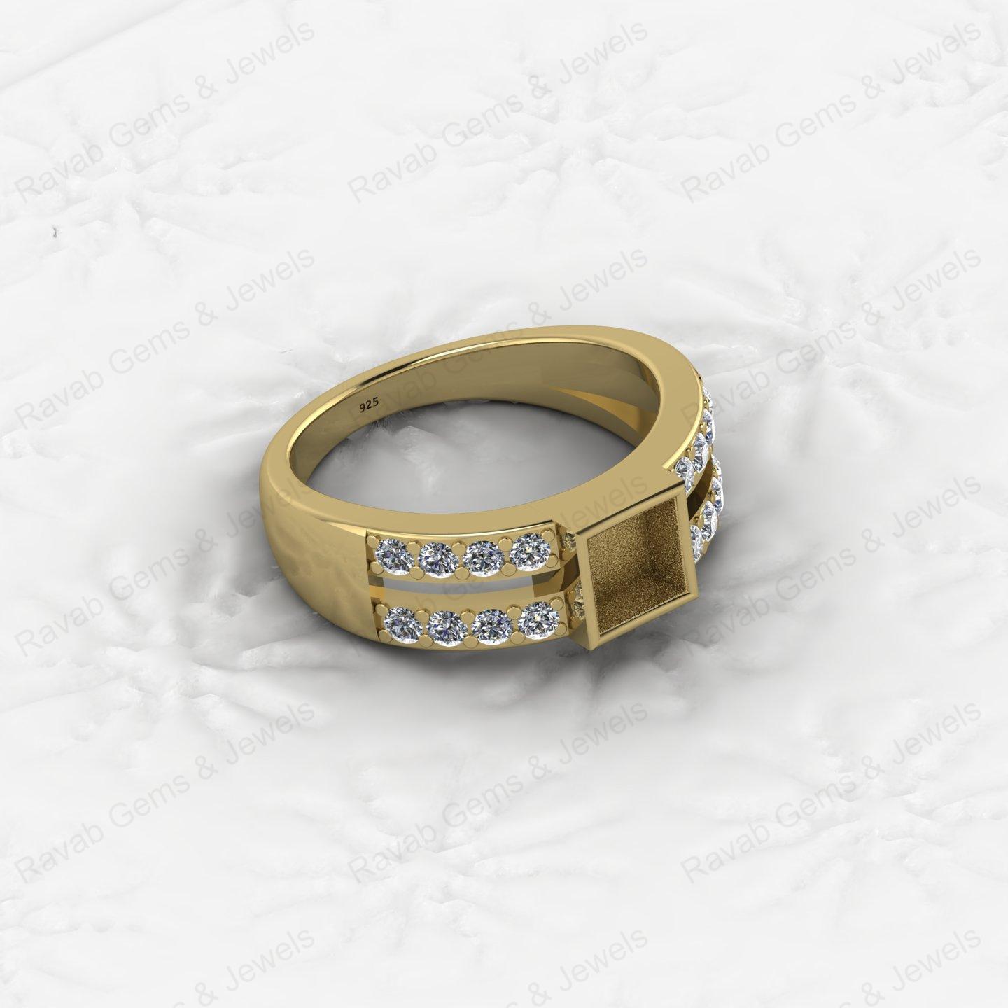 Top Quality 925 Silver 7X7mm Double Band With CZ Semi Mount Blank Setting Ring Good for Resin & Ashes Work Keepsake DIY Jewelry