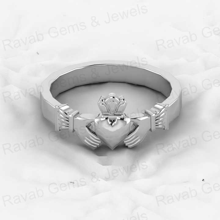 High Quality Genuine 925 Sterling Solid Silver Customized Celtic Claddagh Attractive Design Ring for Women Designer Jewelry