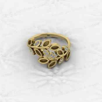 Best Selling 925 Silver Semi Mount Blank Ring Setting 2x4mm Marquise CZ.80 Leaf Design Fine Breastmilk Keepsake Jewelry
