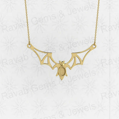 Top Quality Genuine 925 Sterling Silver 34x67mm Bats Fly Semi Mounting Blank Charm Pendant Setting Resin Ashes Work DIY Jewelry
