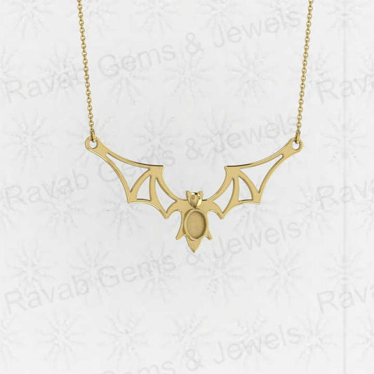 Top Quality Genuine 925 Sterling Silver 34x67mm Bats Fly Semi Mounting Blank Charm Pendant Setting Resin Ashes Work DIY Jewelry