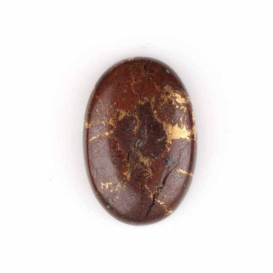 20x30mm Natural Brown Lava Copper Composite Puffy Loose Gemstone Oval Shape Smooth Flatback Cabochon for Jewelry Making