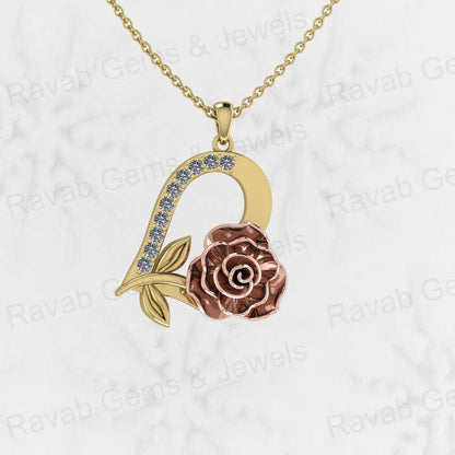Best Selling 22mm Minimalist Floral Love Heart Pendant Necklace Women 925 Genuine Silver CZ Dainty Crystal Fine Jewelry Keepsake