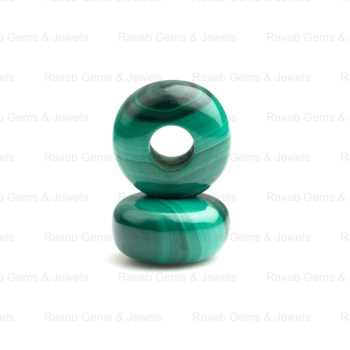 High Quality 14X8mm Big Hole Rondelle Beads Natural Smooth Malachite Gemstone Fancy Stylist Loose Gemstones for Jewelry Making