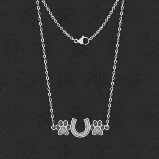 Genuine 925 Silver Keepsake Dog Paw & Horseshoe Collet Bezel Cup Charm Pendant Setting Semi Mount Ashes Stone Resin DIY Jewelry