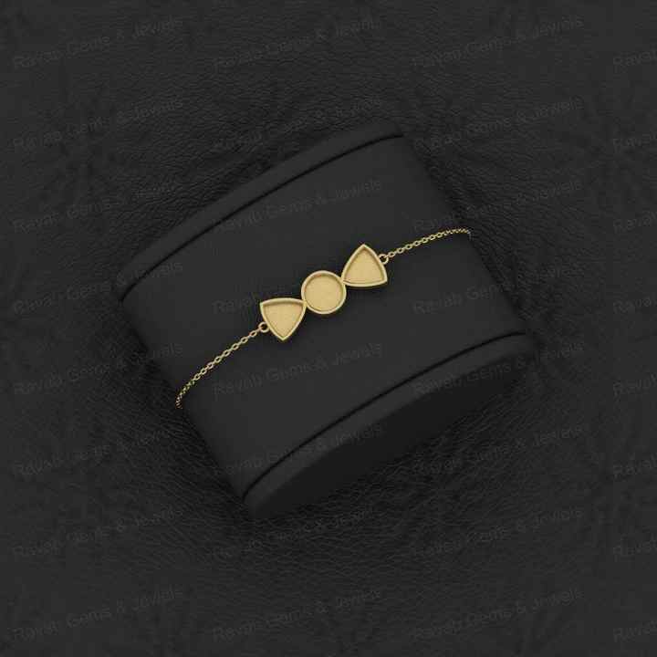 Best Quality 925 Solid Silver Semi Mount Chain Bracelet Round & Trillion Resin Gemstone 18K Gold Plated Ashes Setting Jewelry