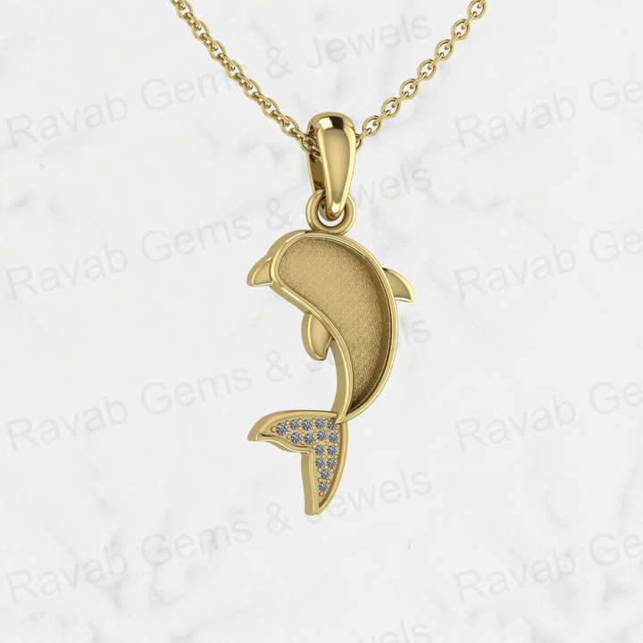 Top Quality 925 Sterling Silver 28x12mm Friendly Dolphin Fish Semi Mount CZ Charm Pendant for Resin Jewelry Findings Components
