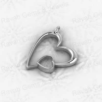 Fine Genuine 925 Sterling Silver 7mm Heart Charm Blank Bezel Pendant Setting Breast Milk Keepsake Making Finding Components