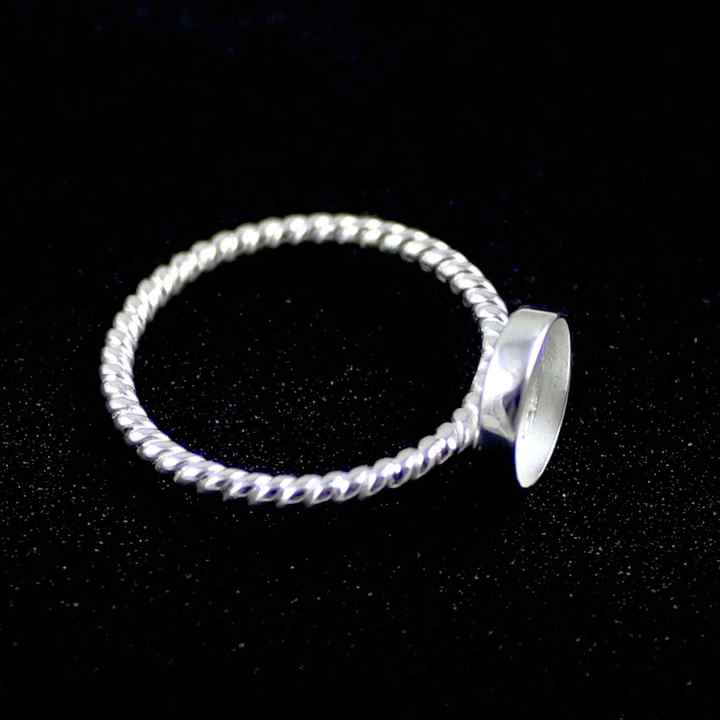 Superb 925 Sterling Silver 10mm Round Shape Semi-Mount Blank Setting Ring Good For Ashes & Resin Fill Keepsake DIY Fine Jewelry