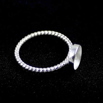 Superb 925 Sterling Silver 10mm Round Shape Semi-Mount Blank Setting Ring Good For Ashes & Resin Fill Keepsake DIY Fine Jewelry