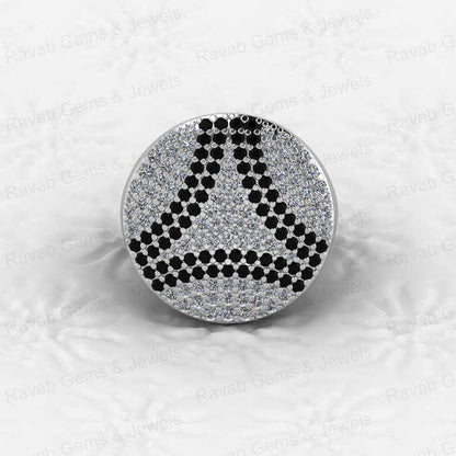 High Quality 925 Sterling Silver Micro Pave Round Cut Original Moissanite Hip Hop Rapper Style Men's Ring Personalized Jewelry