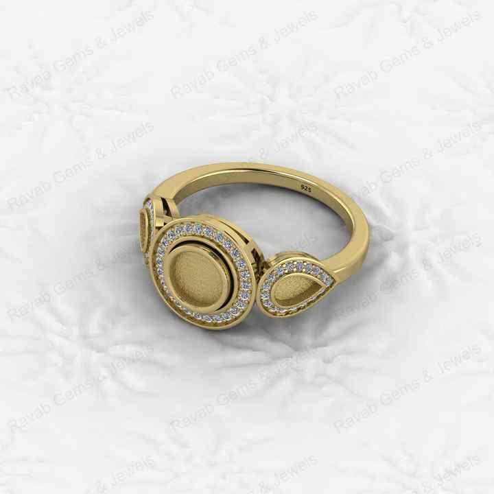 High Quality Genuine 925 Silver Half Eternity With CZ Semi Mount Blank Setting Ring Good for Gemstone Resin & Ashes Jewelry