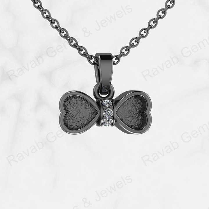 Top Quality Genuine 925 Silver Heart Bow With Zircon Semi Mount Blank Setting Charm Pendant for Ashes & Resin Keepsake Jewelry