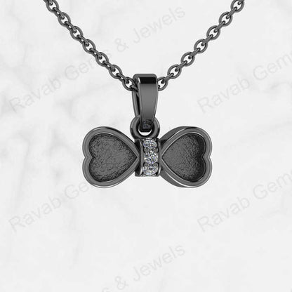 Top Quality Genuine 925 Silver Heart Bow With Zircon Semi Mount Blank Setting Charm Pendant for Ashes & Resin Keepsake Jewelry