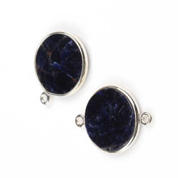 New Arrival Beautiful 12mm Genuine Dark Blue Sodalite Coin Best Quality Handmade Sterling Silver Charm Pendant Fine Pendants