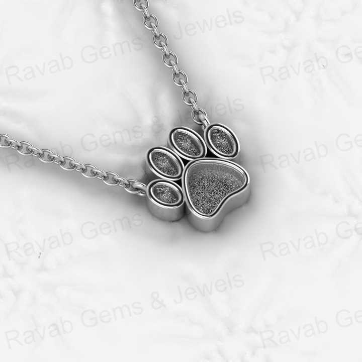 Solid 925 Sterling Silver 14mm Baby Dog Foot Print Semi Mount Blank Base Charm Pendant for Resin & Ashes Work Jewelry Components
