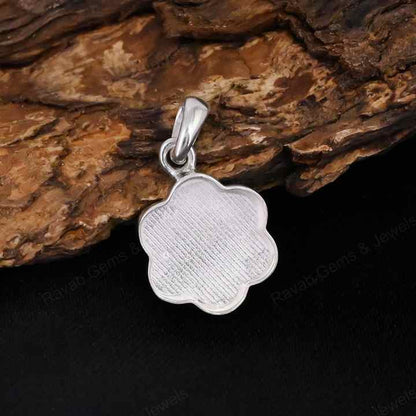 High Quality Solid 925 Silver 12mm Flower Blank Collet Semi Mount Charm Pendant Stone Setting For Jewelry Findings Components