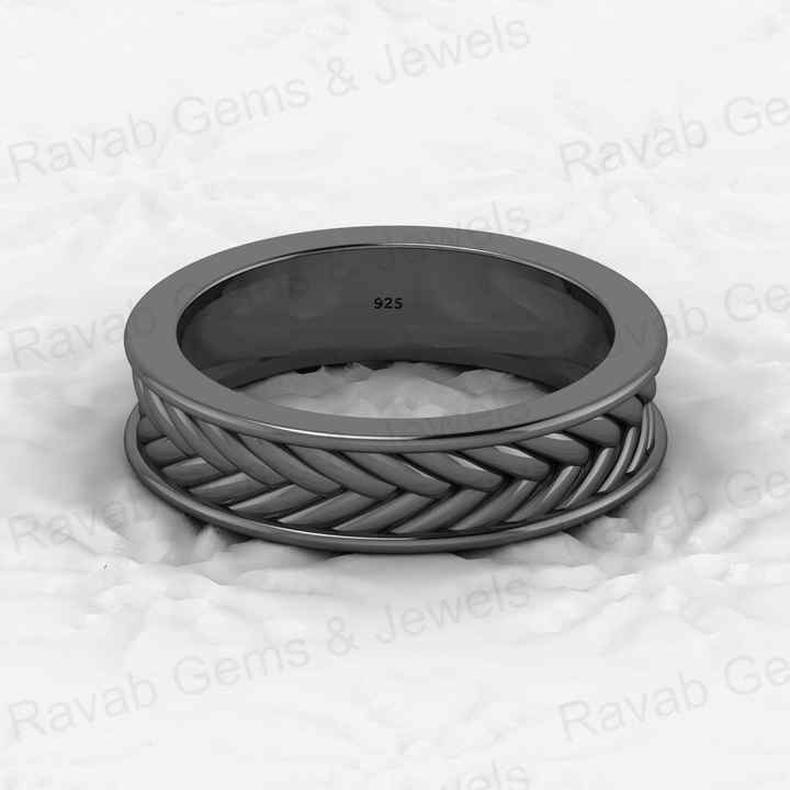 Top Trending 925 Sterling Silver Gold Vermeil Modernist Rope Weave Braid Knot Wicker 4mm Eternity Band Men's Ring Fine Jewelry